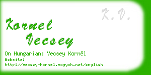 kornel vecsey business card